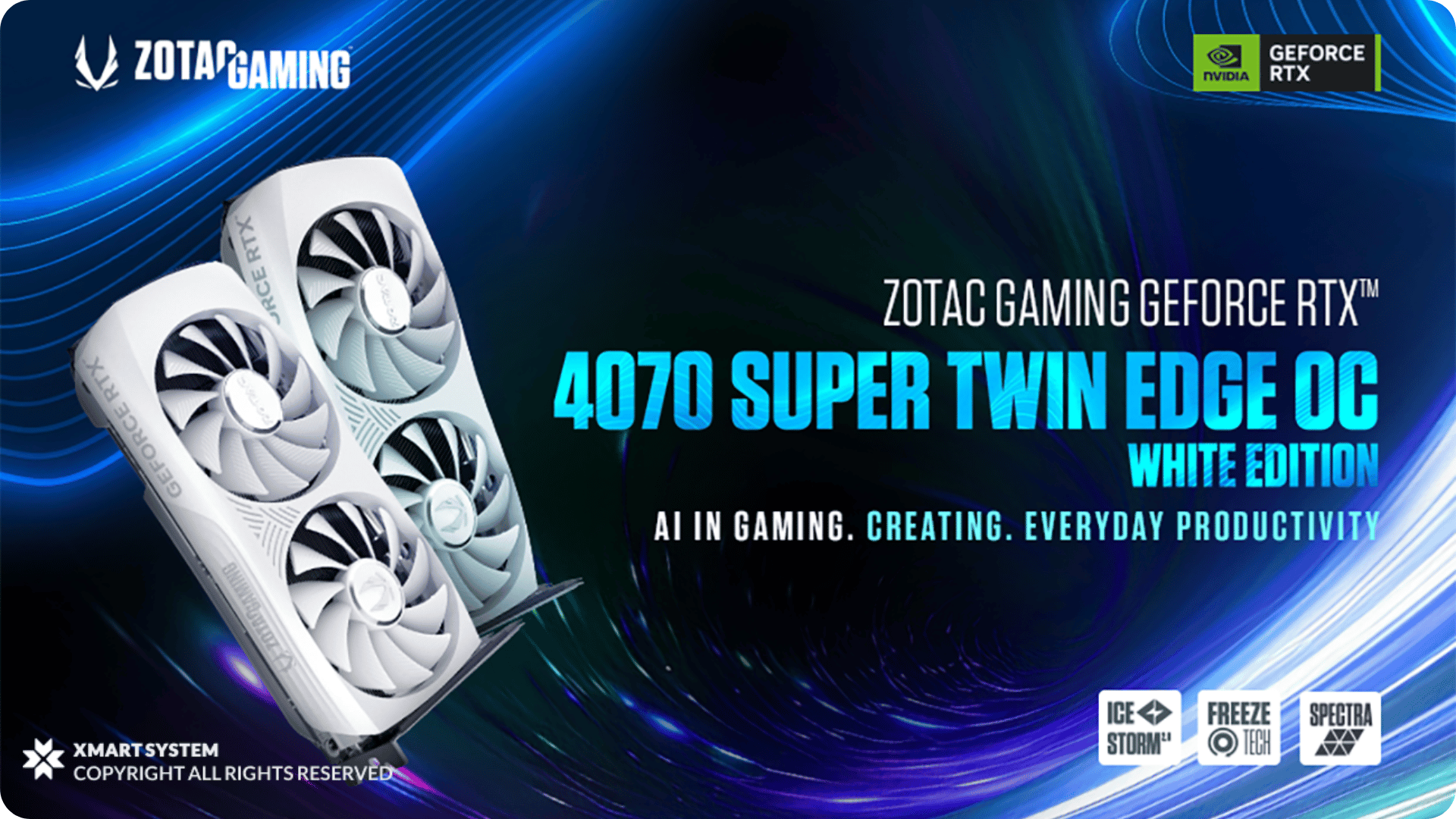 کارت گرافیک زوتک مدل ZOTAC 4070 SUPER TWIN EDGE 12GB OC GDDR6X 192BIT WHITE